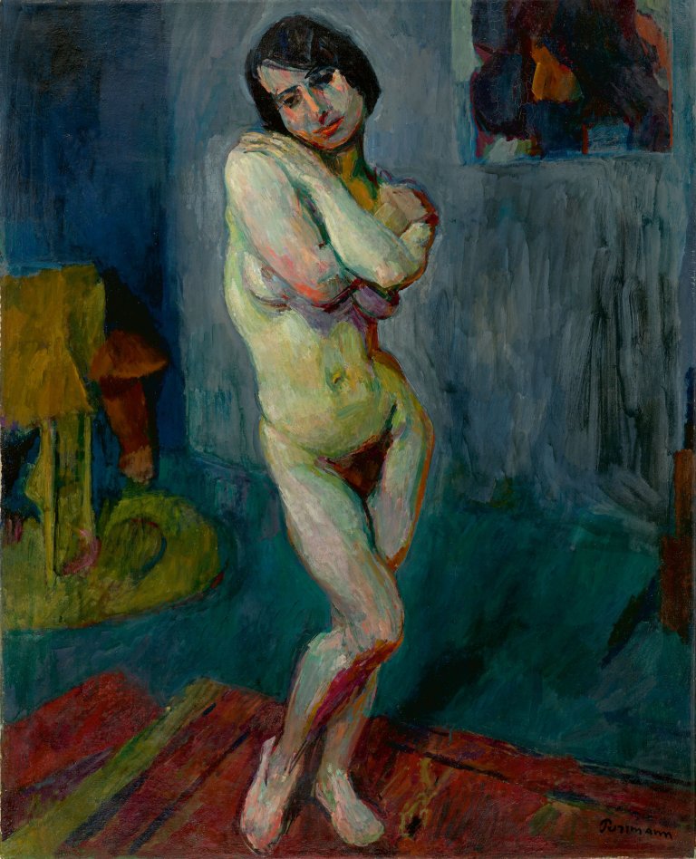 Auf diesem Bild ist das folgende Kunstwerk zu sehen: Hans Purrmann. „Stehender Akt“. 1914.