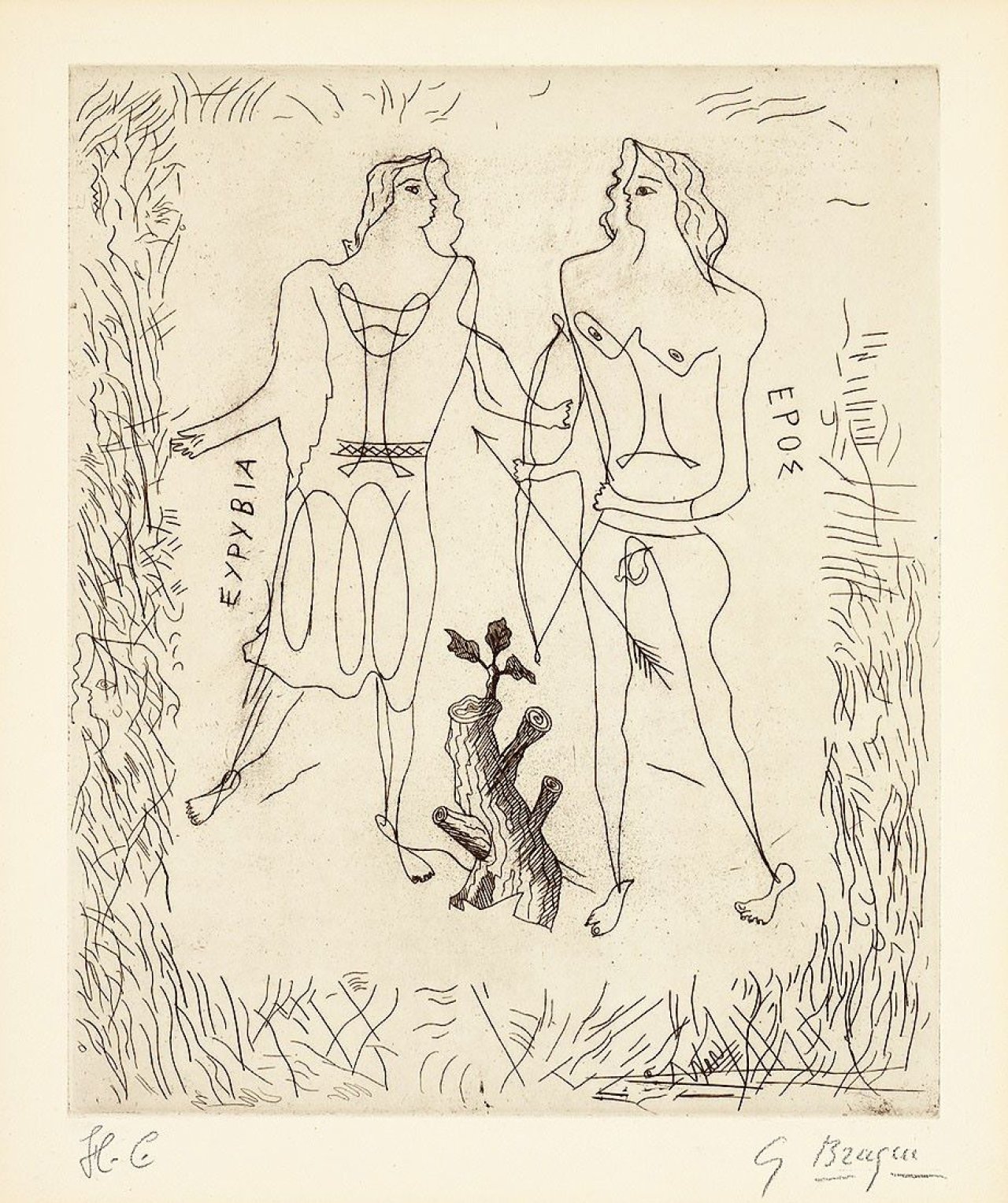 This picture shows the following artwork: Georges Braque. „Eurybia und Eros“. 1932.