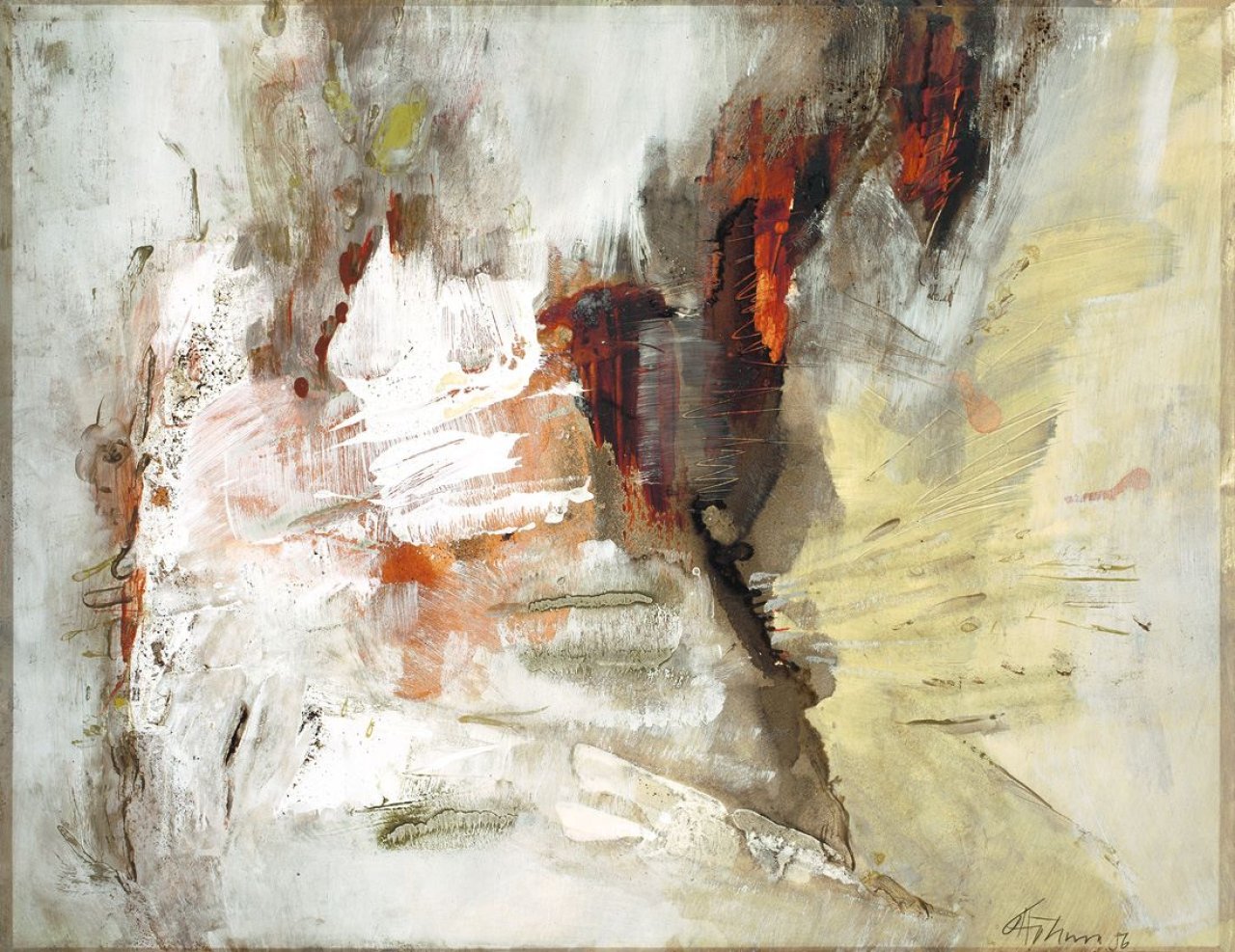 Auf diesem Bild ist das folgende Kunstwerk zu sehen: Gerhard Hoehme. Ohne Titel. 1956.