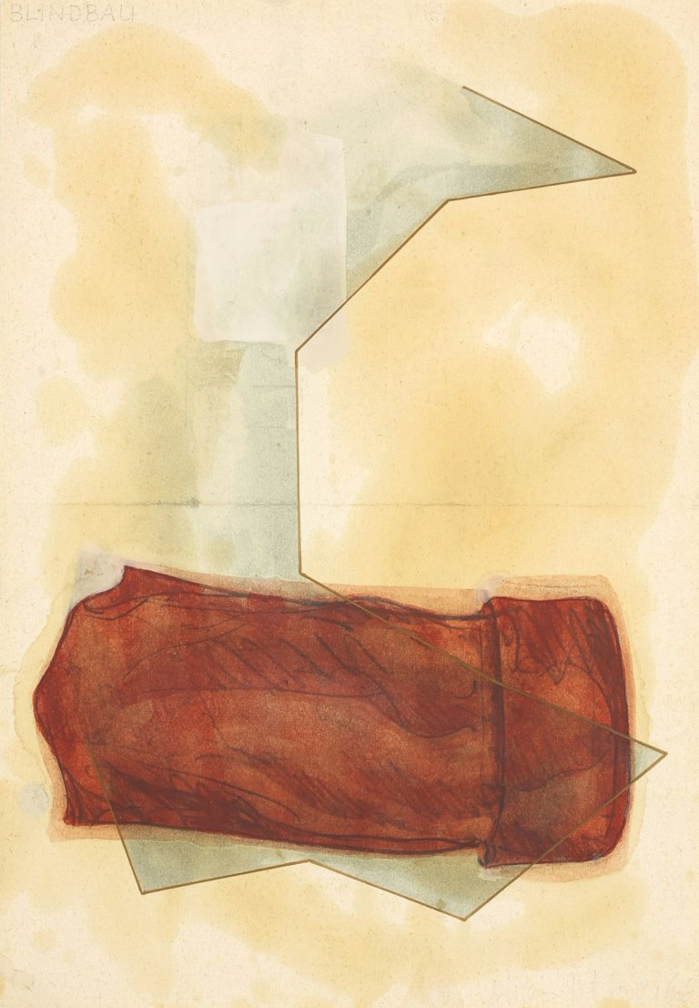 Auf diesem Bild ist das folgende Kunstwerk zu sehen: Franz Erhard Walther. Werkzeichnung. 1966.