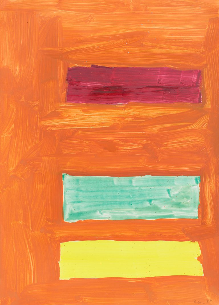 Auf diesem Bild ist das folgende Kunstwerk zu sehen: Ulrich Erben. Komposition vor Orange. 1984.