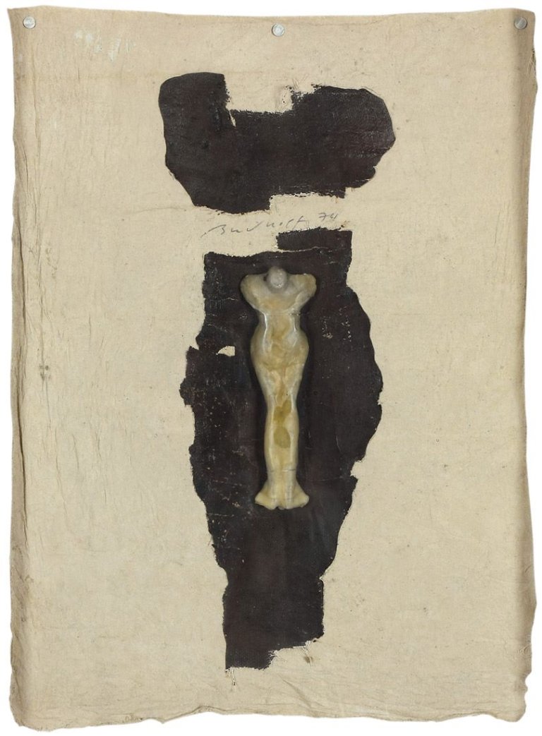 Auf diesem Bild ist das folgende Kunstwerk zu sehen: Jürgen Brodwolf. Kleines Figurentuch. 1974.