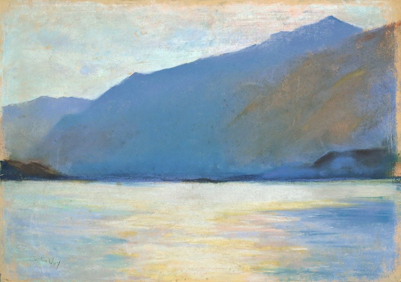 Auf diesem Bild ist das folgende Kunstwerk zu sehen: Lesser Ury. „Gardasee“. Um 1900.