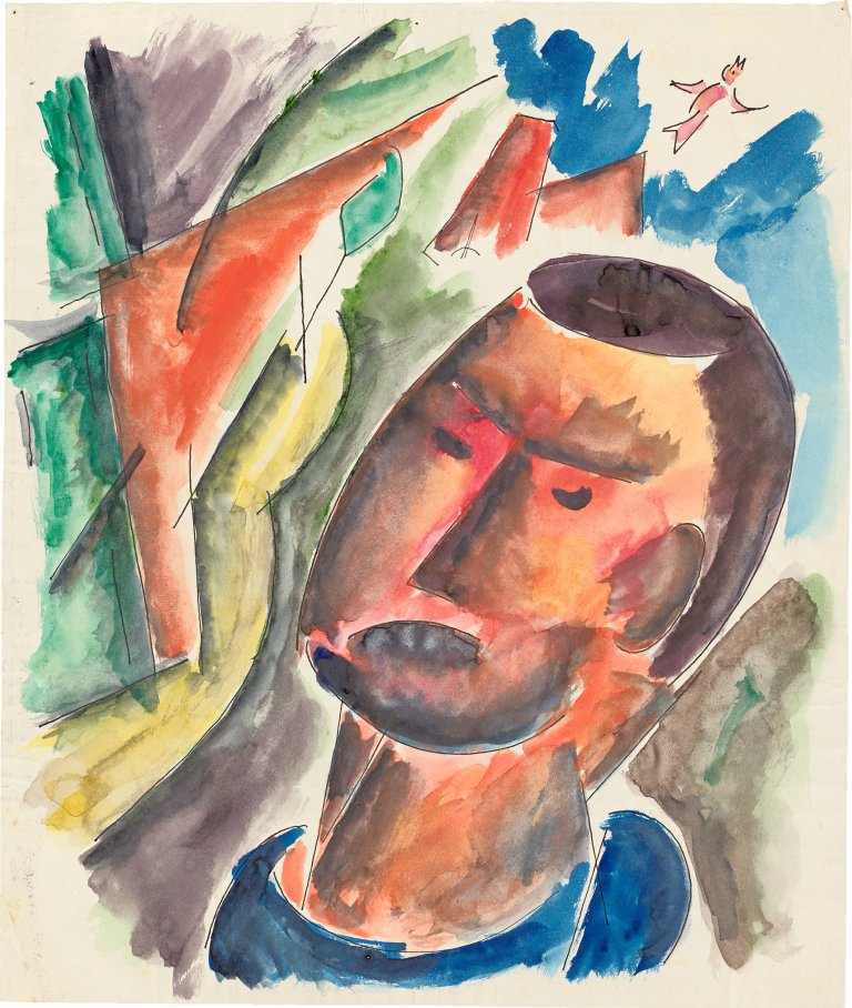 Auf diesem Bild ist das folgende Kunstwerk zu sehen: Franz Wilhelm Seiwert. „Kopf“. Um 1919.