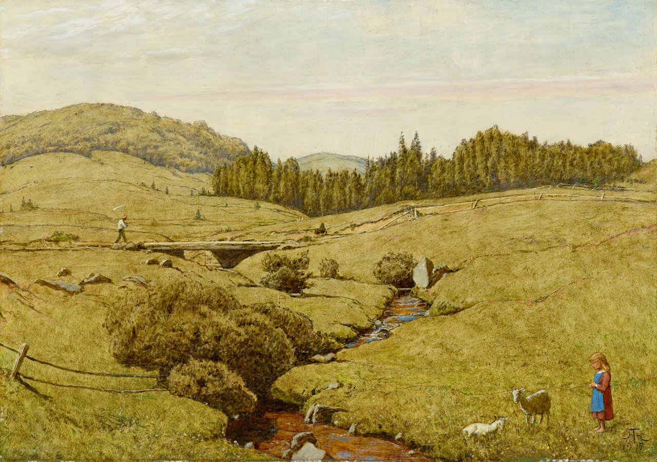 Auf diesem Bild ist das folgende Kunstwerk zu sehen: Hans Thoma. Schwarzwaldlandschaft. 1917.