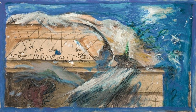 Auf diesem Bild ist das folgende Kunstwerk zu sehen: Günter Brus. Ohne Titel. 1975.