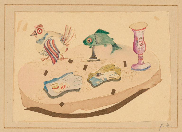 Auf diesem Bild ist das folgende Kunstwerk zu sehen: Hans Reichel. Stillleben mit Huhn. Anfang 1920er-Jahre.