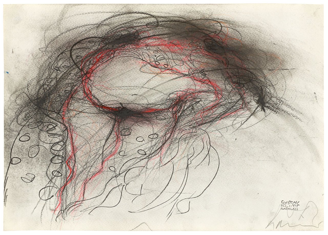 Auf diesem Bild ist das folgende Kunstwerk zu sehen: Arnulf Rainer. Klimt Übermalung. 1981.