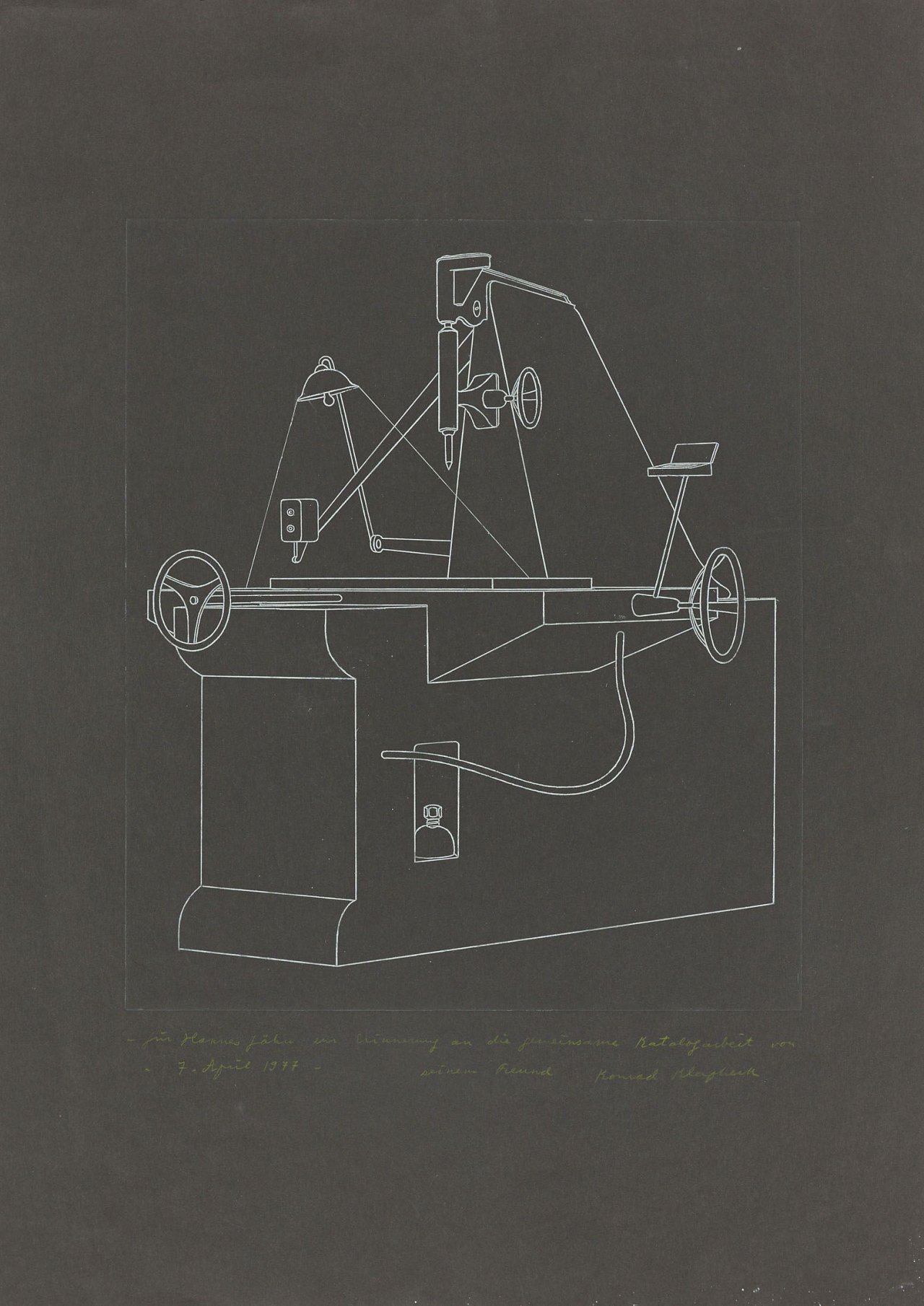 This picture shows the following artwork: Konrad Klapheck. „Die Supermutter“. 1977.