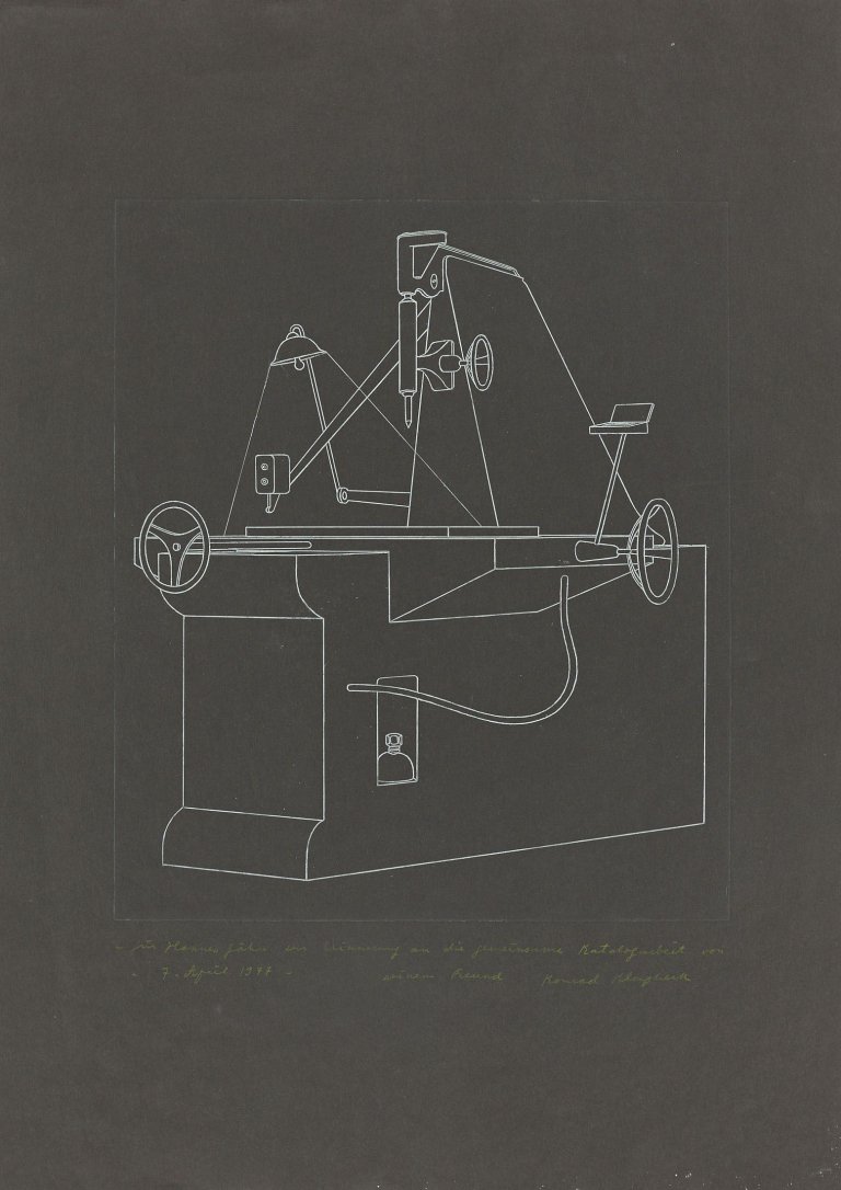 This picture shows the following artwork: Konrad Klapheck. „Die Supermutter“. 1977.