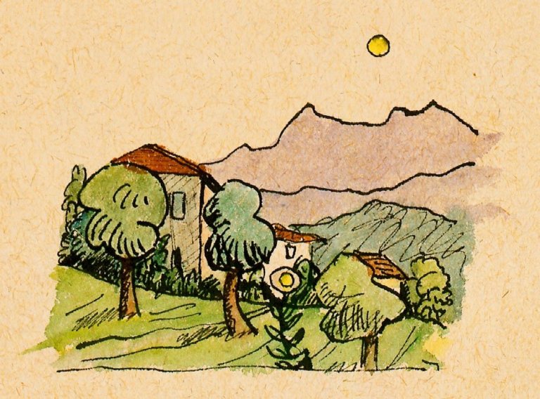 Auf diesem Bild ist das folgende Kunstwerk zu sehen: Hermann Hesse. Landschaft im Tessin.