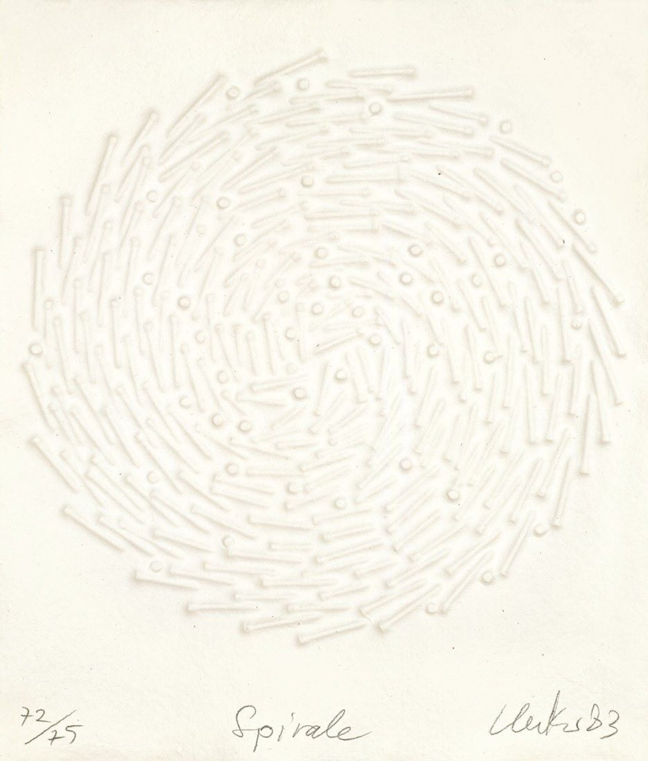 Auf diesem Bild ist das folgende Kunstwerk zu sehen: Günther Uecker. „Uecker“. 1983.