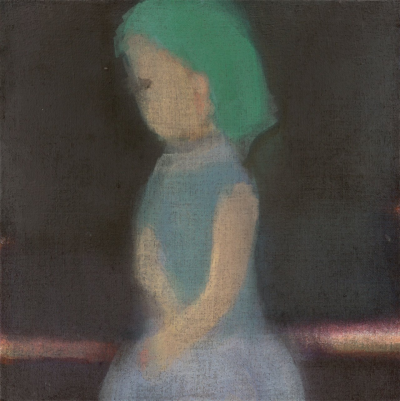 Auf diesem Bild ist das folgende Kunstwerk zu sehen: Leiko Ikemura. „Stehende in Schwarz“. 1997/98.