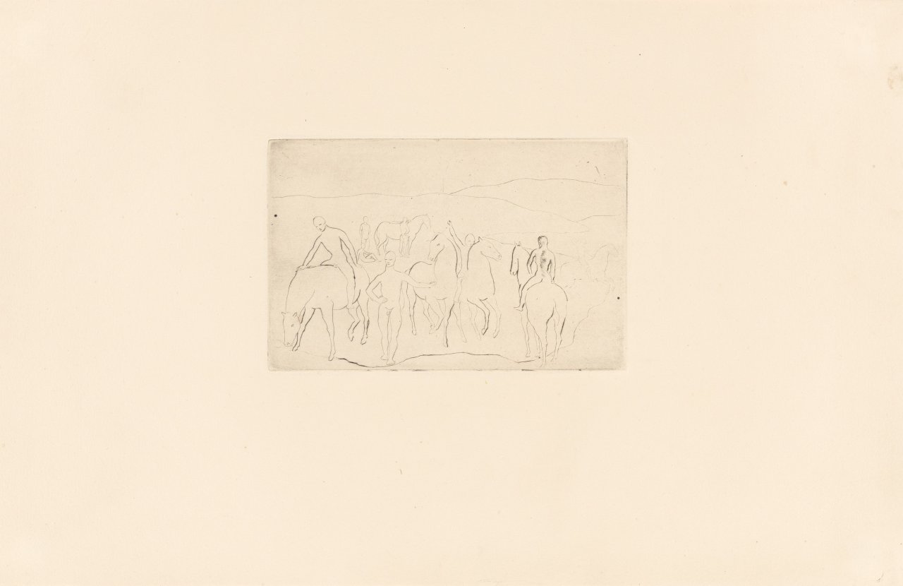 Auf diesem Bild ist das folgende Kunstwerk zu sehen: Pablo Picasso. „L'abreuvoir (chevaux au bain)“. 1905/1913.