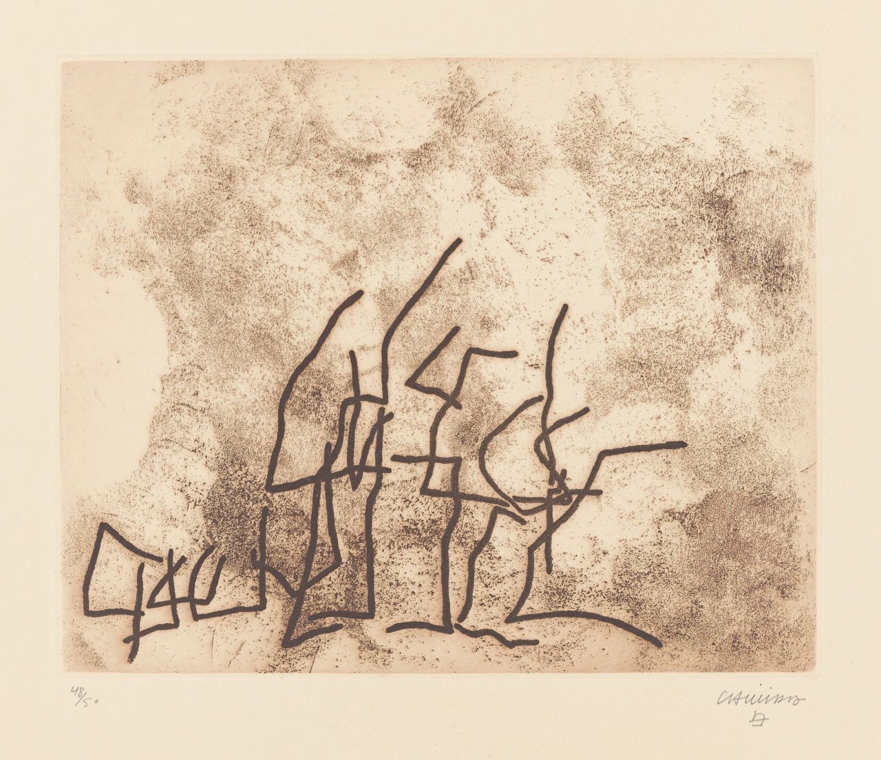 Auf diesem Bild ist das folgende Kunstwerk zu sehen: Eduardo Chillida. „Écarts “. 1961.