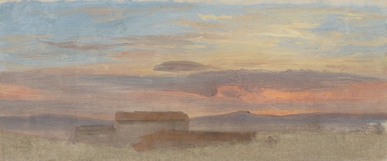 Auf diesem Bild ist das folgende Kunstwerk zu sehen: Friedrich Loos. Abendliche Wolkenstudie. Um 1846/52.