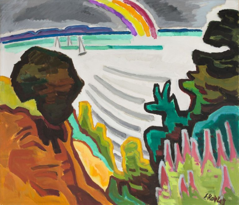 Auf diesem Bild ist das folgende Kunstwerk zu sehen: Karl Schmidt-Rottluff. „Regenbogen über der Bucht“. 1956.