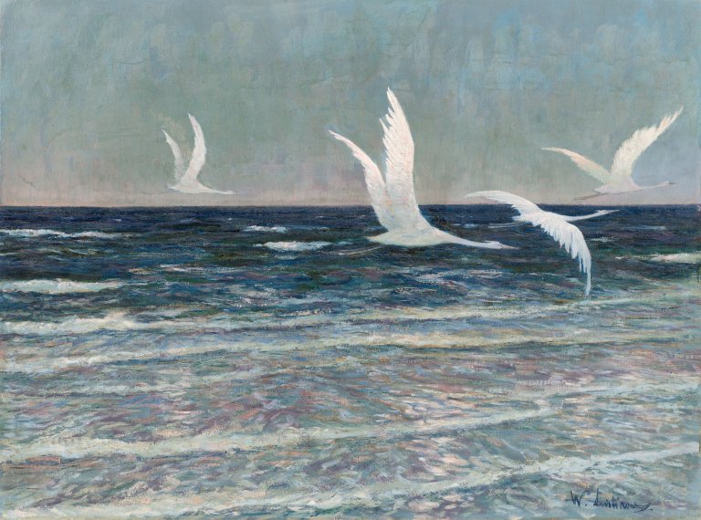 Auf diesem Bild ist das folgende Kunstwerk zu sehen: Walter Leistikow. „Abendklänge“.