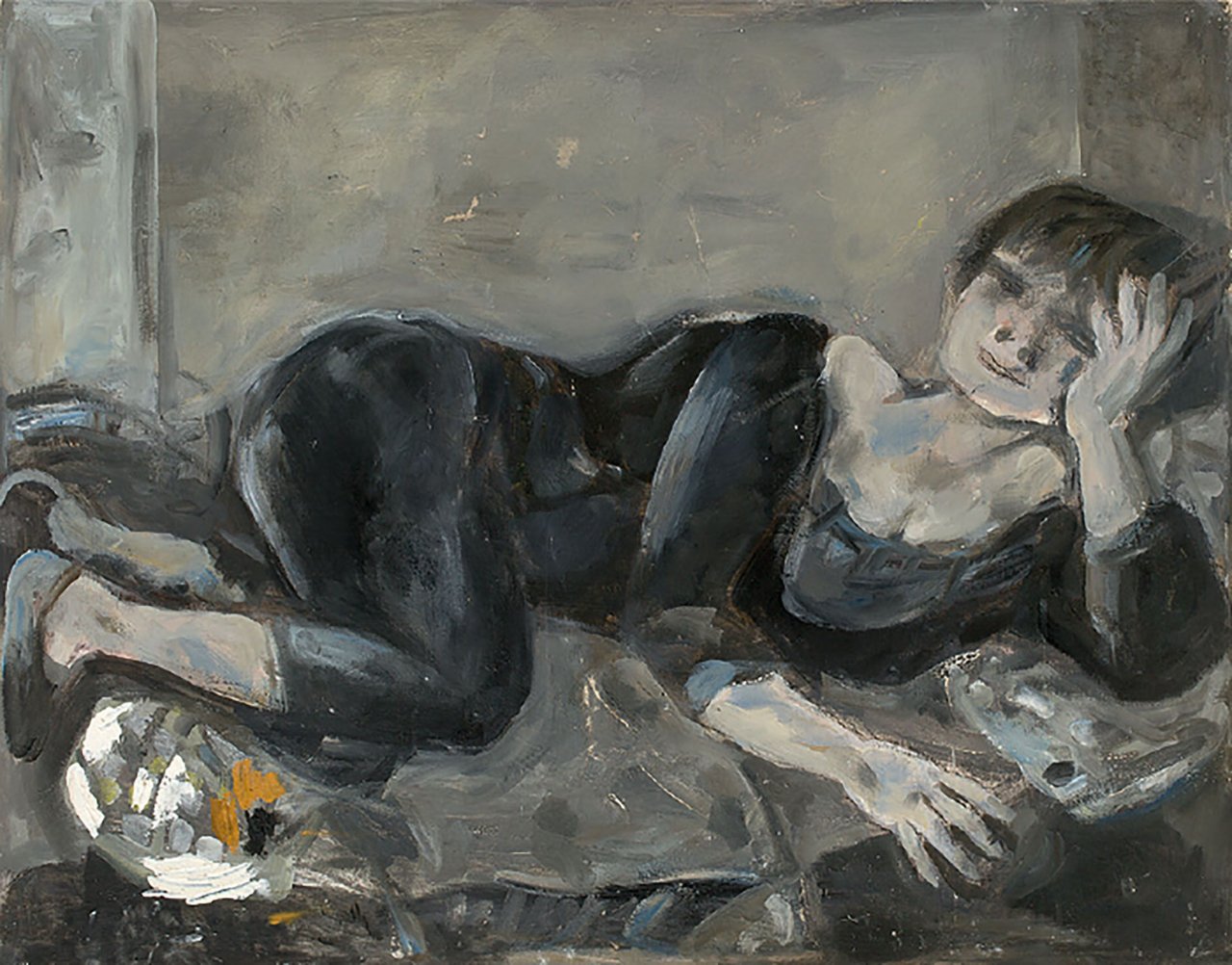 Auf diesem Bild ist das folgende Kunstwerk zu sehen: Herbert Kitzel. „Liegende (Mareille)“. 1957.
