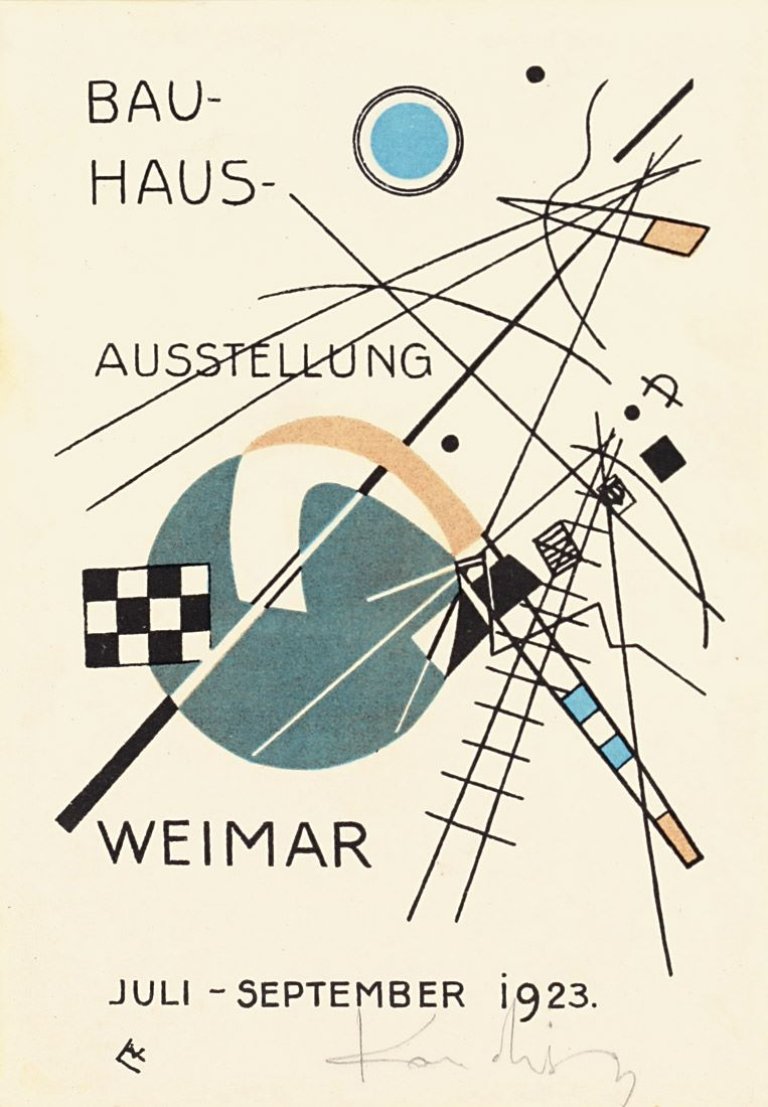 Auf diesem Bild ist das folgende Kunstwerk zu sehen: Wassily Kandinsky. „Postkarte für die Bauhaus-Ausstellung“. 1923.