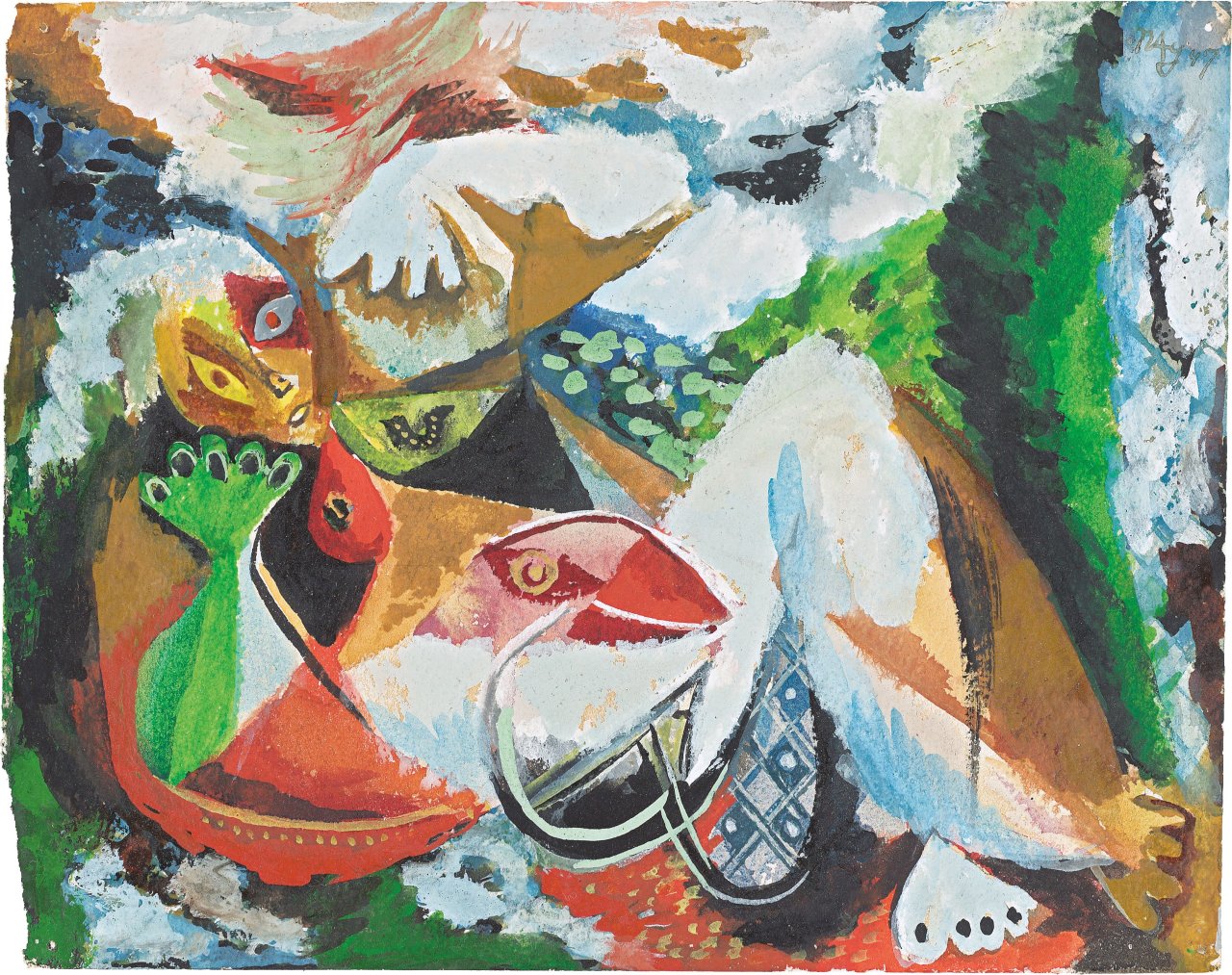 This picture shows the following artwork: Ernst Wilhelm Nay. ”Liegende”. 1947.