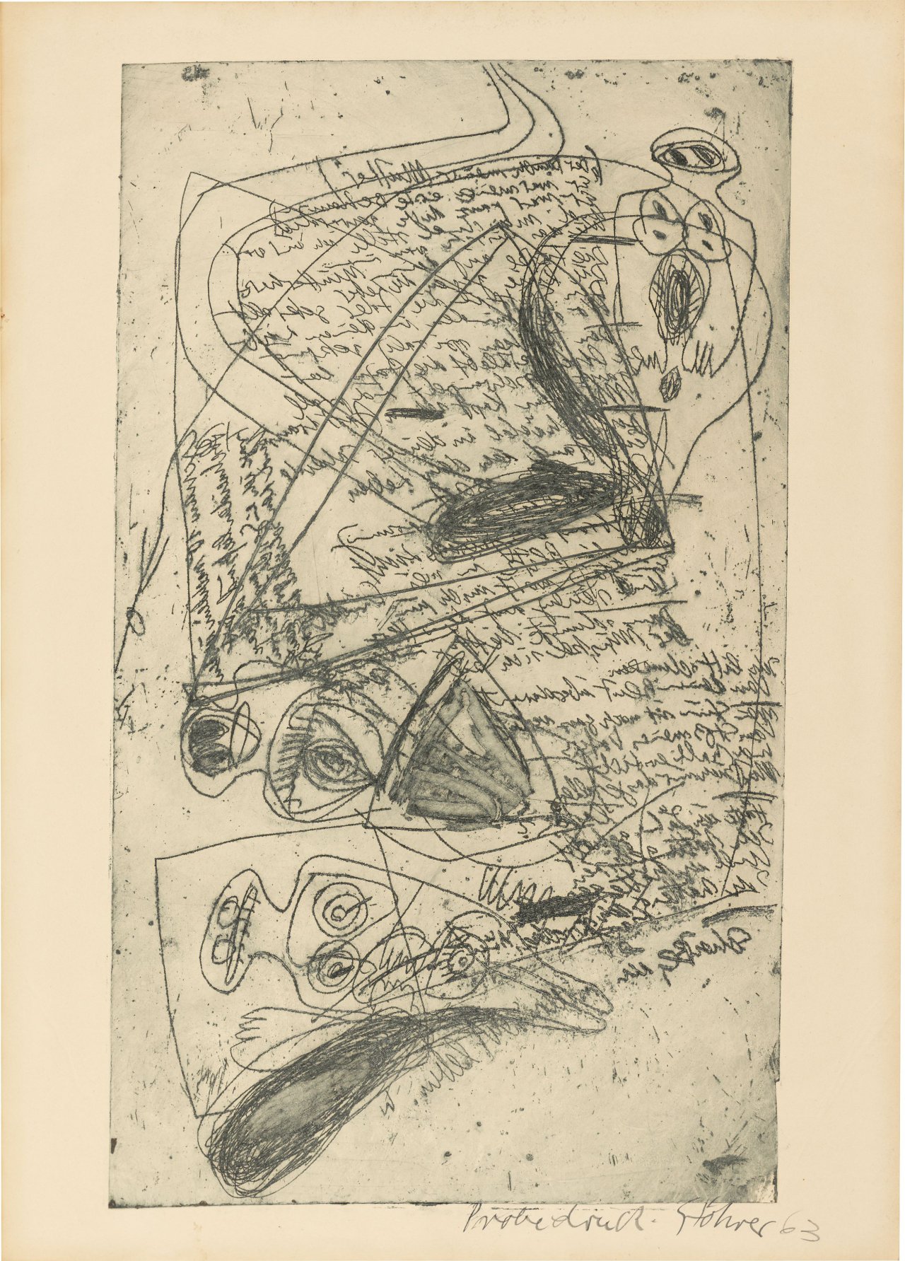 Auf diesem Bild ist das folgende Kunstwerk zu sehen: Walter Stöhrer. „o.T.“. 1963.