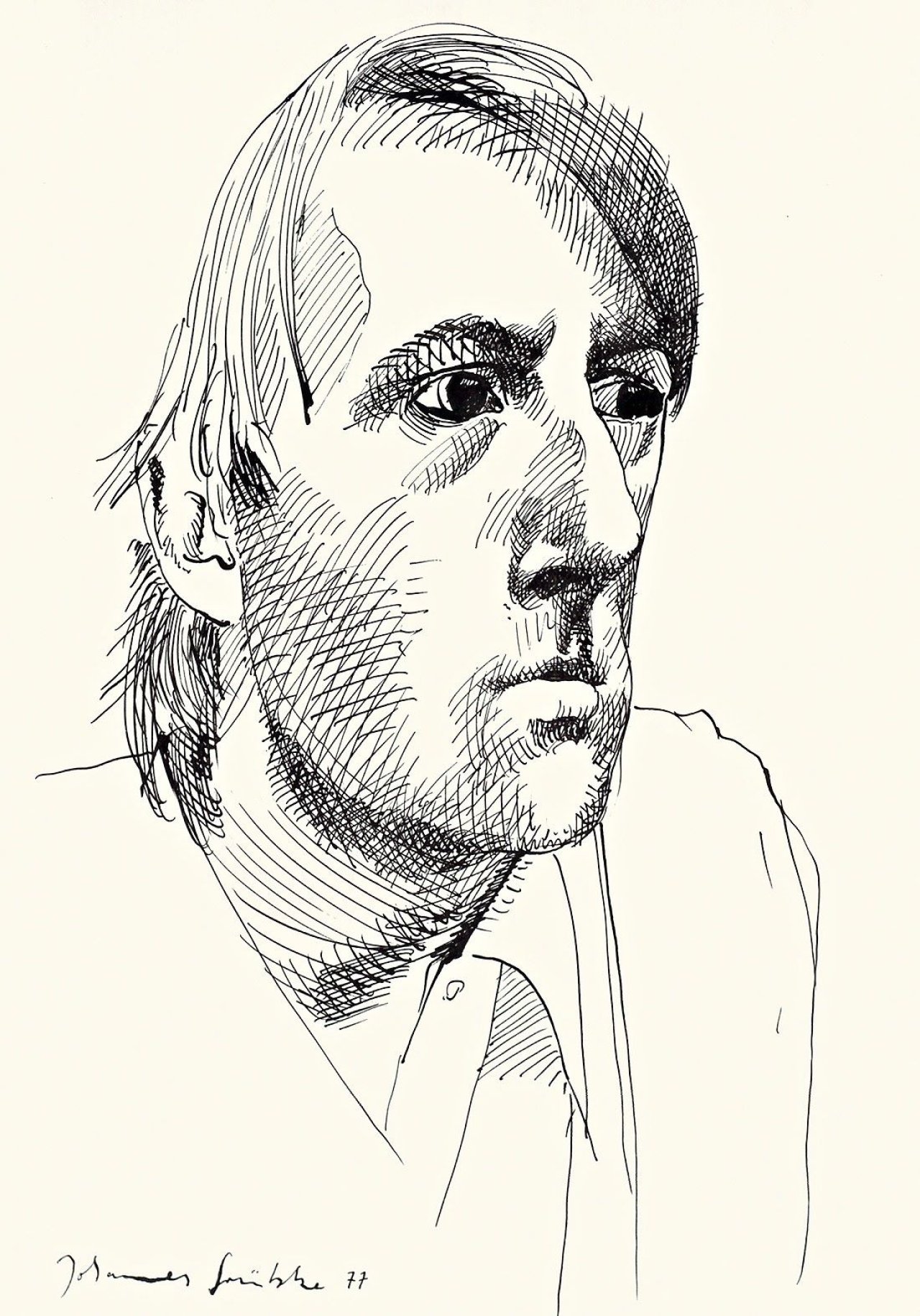 Auf diesem Bild ist das folgende Kunstwerk zu sehen: Johannes Grützke. Selbstbildnis. 1977.