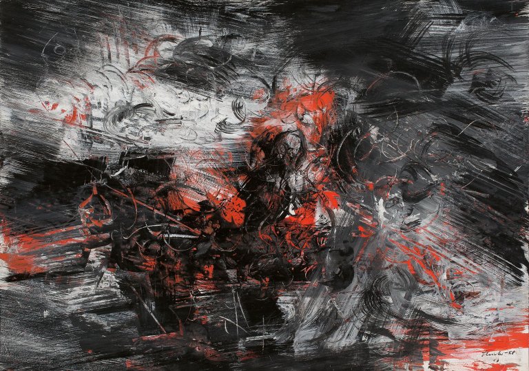 Auf diesem Bild ist das folgende Kunstwerk zu sehen: Fred Thieler. Ohne Titel. 1958.