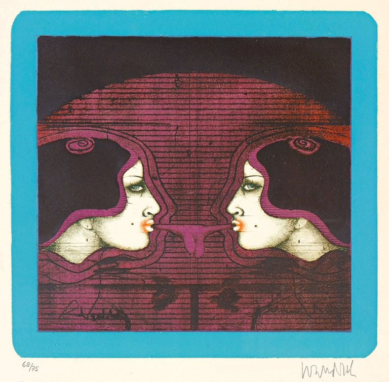 Auf diesem Bild ist das folgende Kunstwerk zu sehen: Paul Wunderlich. „bubble gum“. 1967.