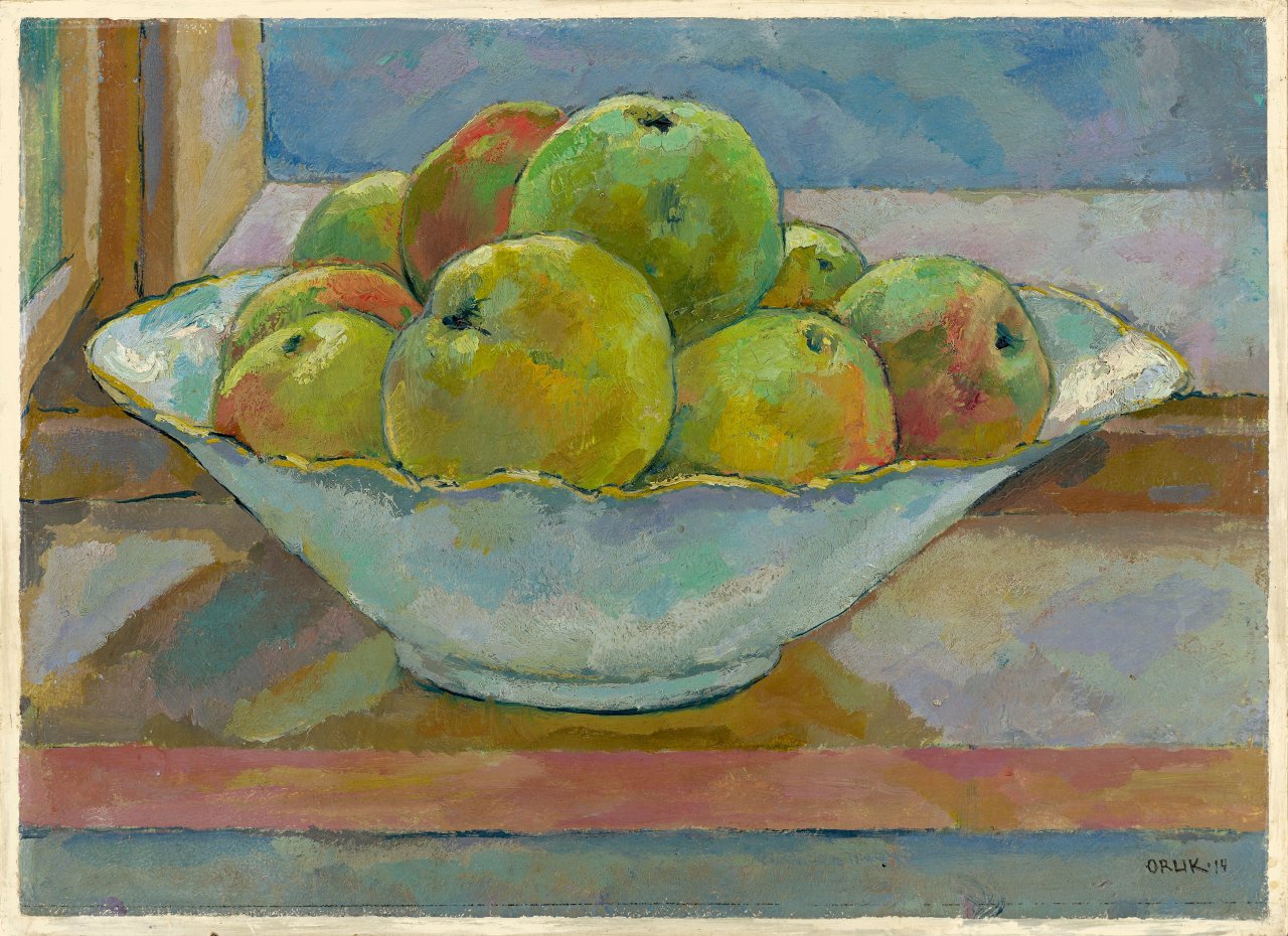 Auf diesem Bild ist das folgende Kunstwerk zu sehen: Emil Orlik. Früchtestillleben. 1914.