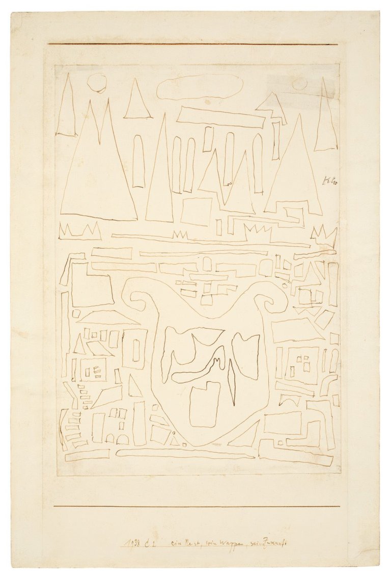 This picture shows the following artwork: Paul Klee. „Ein Nest, sein Wappen, seine Zukunft“. 1938.