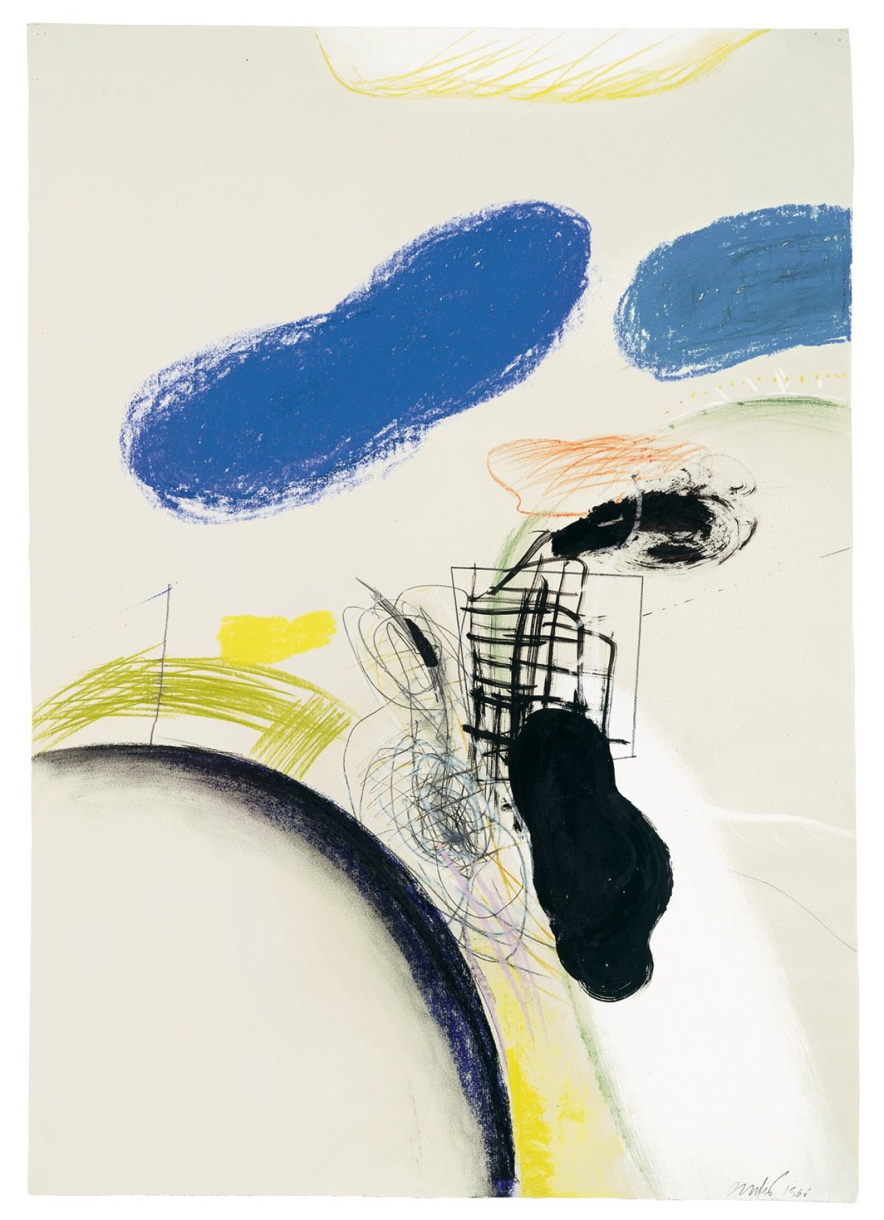 Auf diesem Bild ist das folgende Kunstwerk zu sehen: Horst Antes. Komposition. 1961.