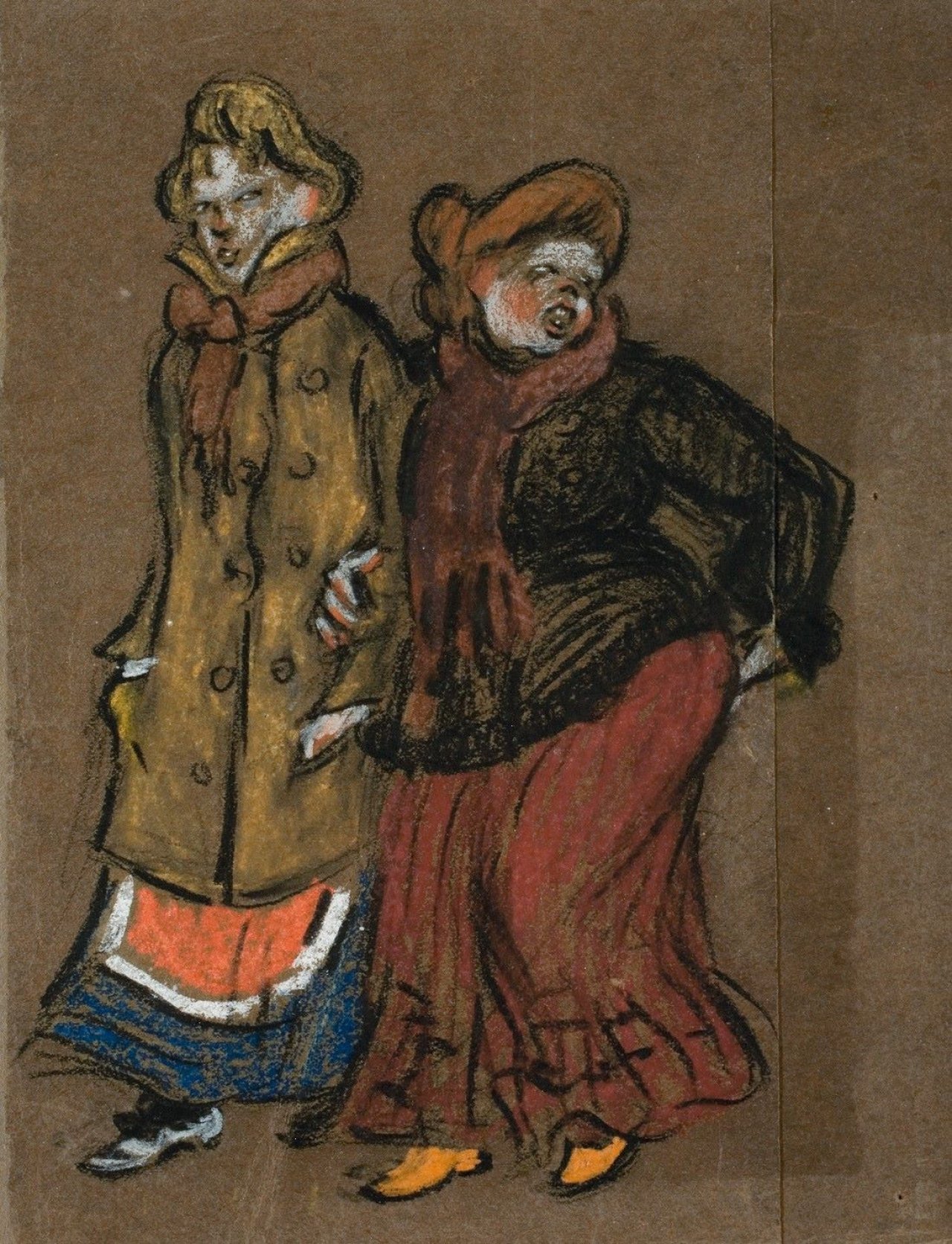 This picture shows the following artwork: Heinrich Zille. Zwei Frauen. Um 1900.