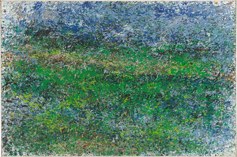 Auf diesem Bild ist das folgende Kunstwerk zu sehen: Gerda Lepke. „Flusslandschaft“. 1990.