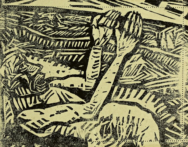 Auf diesem Bild ist das folgende Kunstwerk zu sehen: Erich Heckel. „Verwundeter“ (Ausschnitt). 1915.