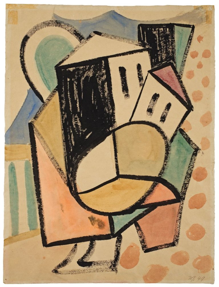 Auf diesem Bild ist das folgende Kunstwerk zu sehen: Werner Heldt. „Häuserkomposition“ („Komposition I“). 1949.