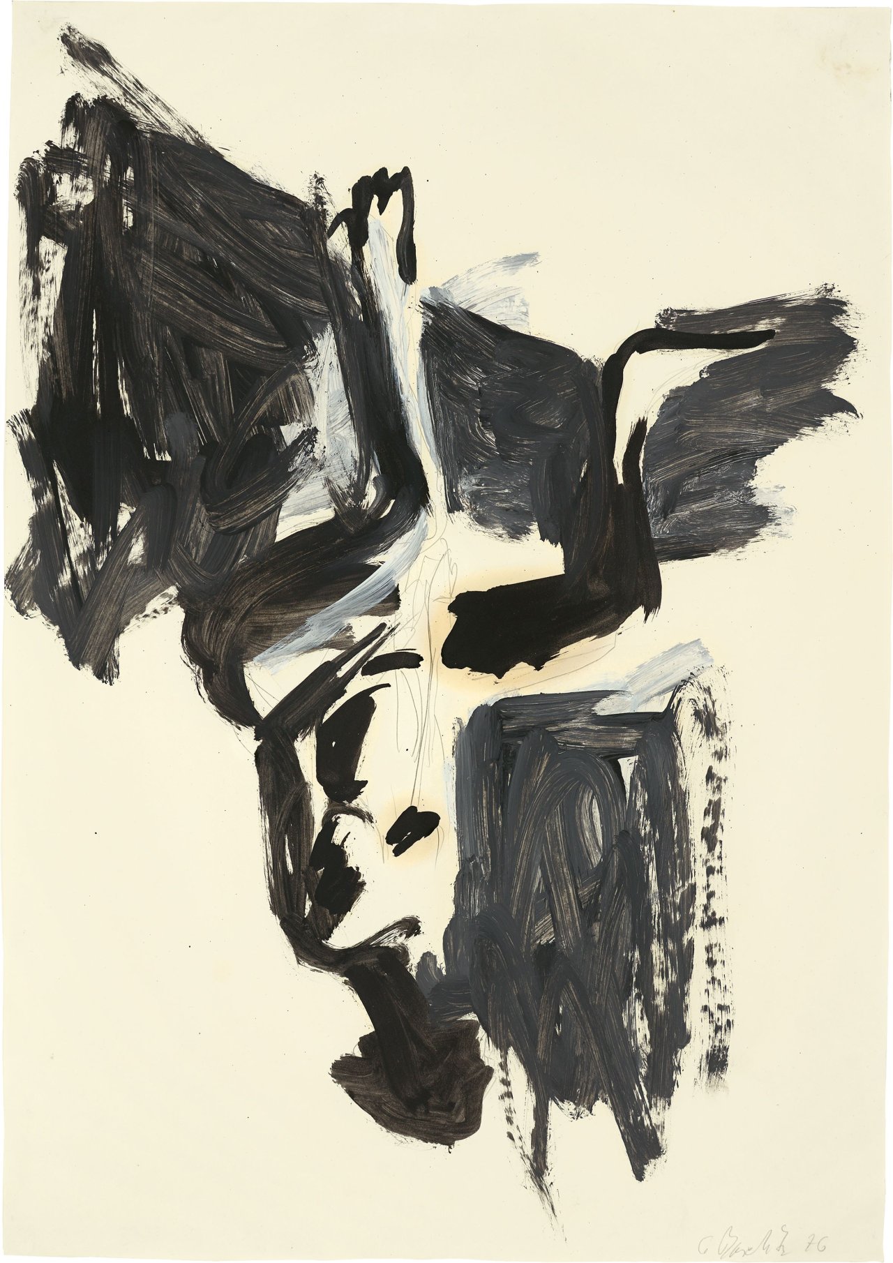 This picture shows the following artwork: Georg Baselitz. Female nude (Elke). 1976.