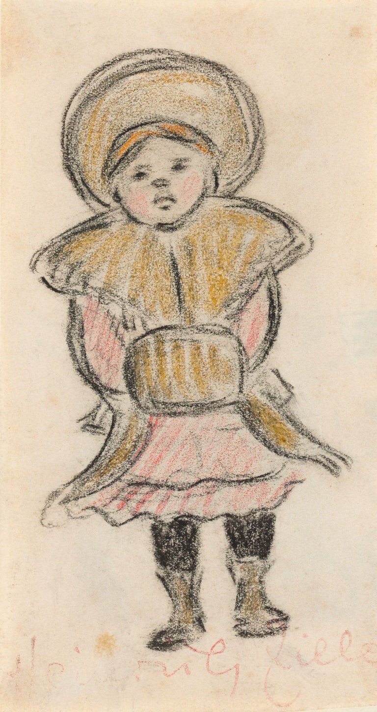 Auf diesem Bild ist das folgende Kunstwerk zu sehen: Heinrich Zille. Mädchen mit Muff.