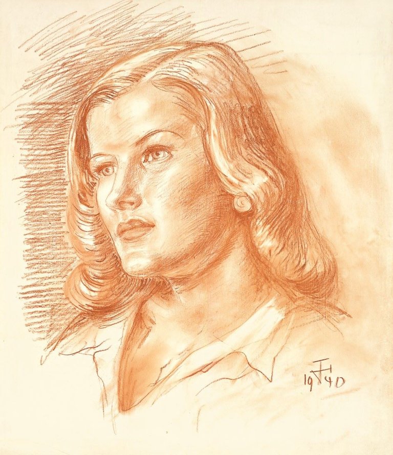 Auf diesem Bild ist das folgende Kunstwerk zu sehen: Otto Dix. „Porträt Antonia Stickel“. 1940.