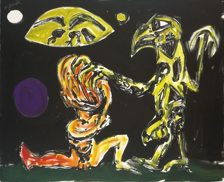 Auf diesem Bild ist das folgende Kunstwerk zu sehen: A.R. Penck. Stasi. 1991.