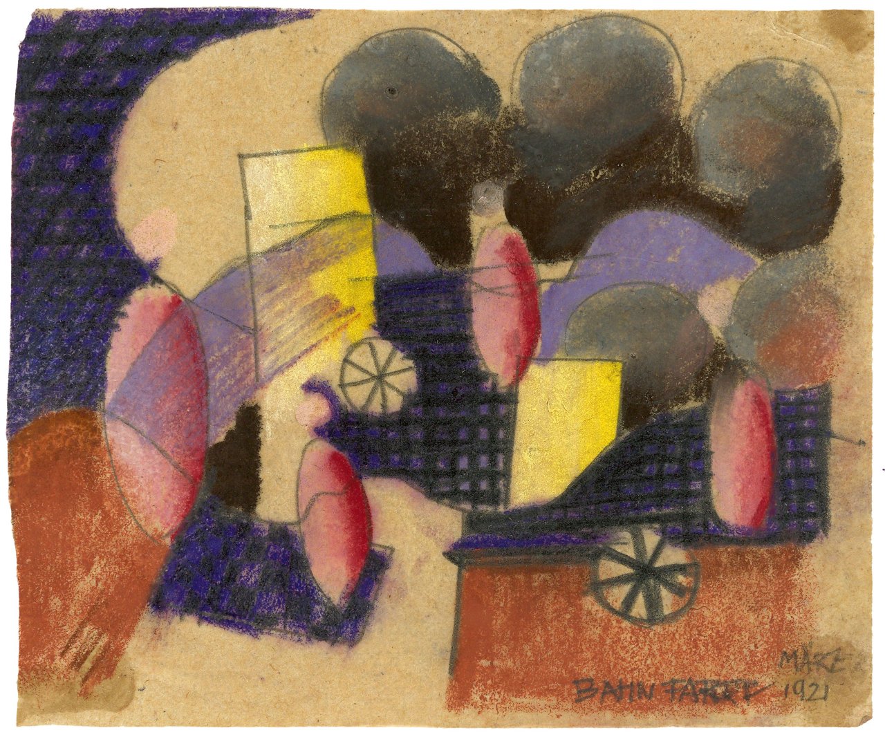 Auf diesem Bild ist das folgende Kunstwerk zu sehen: Ludwig Hirschfeld-Mack. „Bahnfahrt“. 1921.