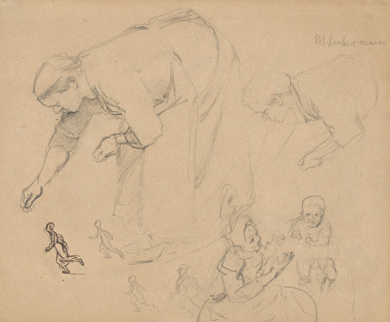 Auf diesem Bild ist das folgende Kunstwerk zu sehen: Max Liebermann. Studie zur Kartoffelernte. 1876.