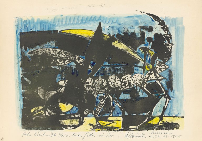Auf diesem Bild ist das folgende Kunstwerk zu sehen: Hans Staudacher. Ohne Titel. 1955.