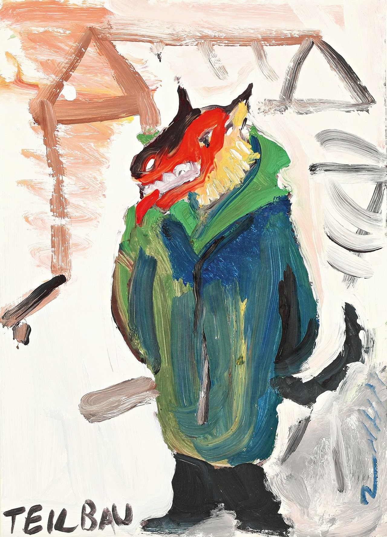 Auf diesem Bild ist das folgende Kunstwerk zu sehen: Jörg Immendorff. „Teilbau“. 1978.