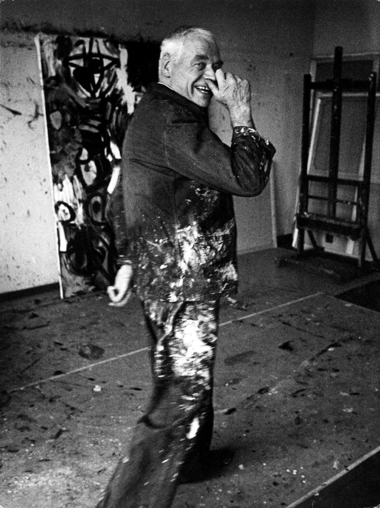 Auf diesem Bild ist das folgende Kunstwerk zu sehen: Stefan Moses. Ernst Wilhelm Nay. 1964.