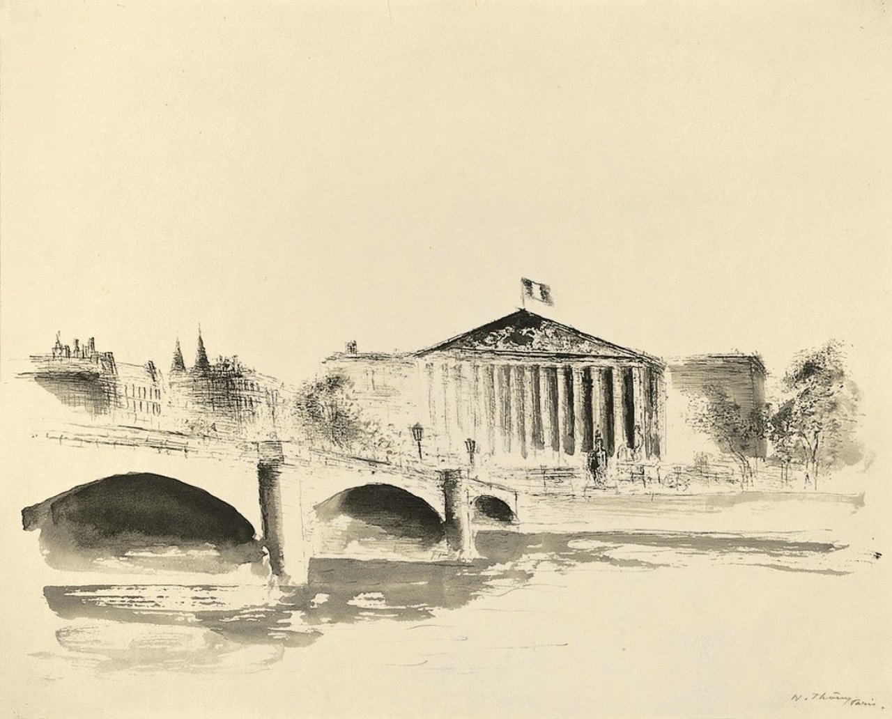 Auf diesem Bild ist das folgende Kunstwerk zu sehen: Wilhelm Thöny. Paris, Assembleé Nationale. 1930er Jahre.
