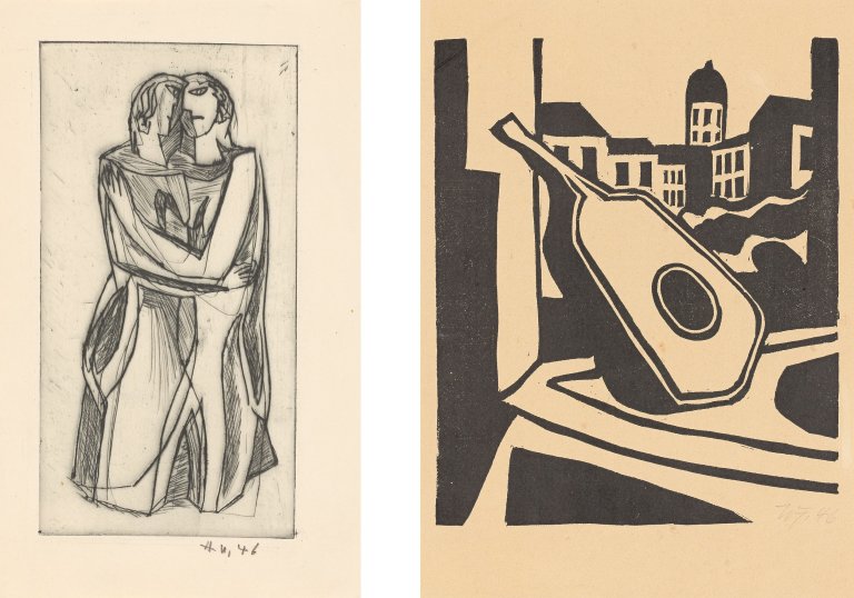 Auf diesem Bild ist das folgende Kunstwerk zu sehen:  Mappenwerk (vor 1945). „Grafik 1946 Galerie Gerd Rosen Berlin“. 1946.