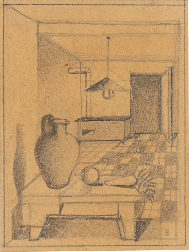 Auf diesem Bild ist das folgende Kunstwerk zu sehen: Gottfried Brockmann. „Küchenstilleben“. 1924.