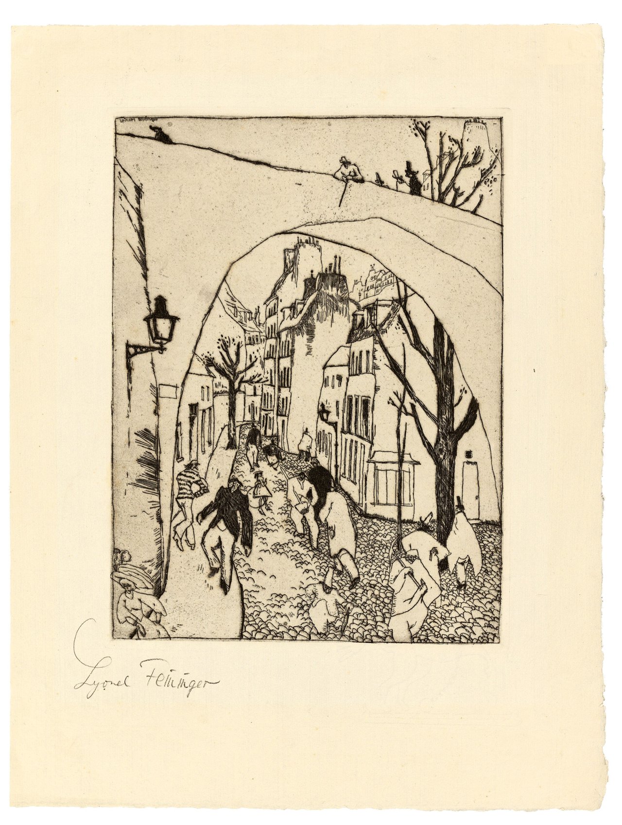Auf diesem Bild ist das folgende Kunstwerk zu sehen: Lyonel Feininger. „Die grüne Brücke“. 1910/11.