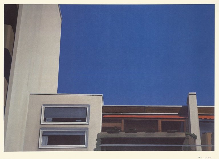 Auf diesem Bild ist das folgende Kunstwerk zu sehen: Eberhard Havekost. „Kabinen Blau“. 2000.